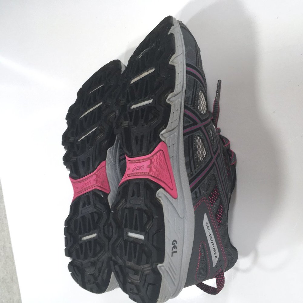 Asics Gel Venture 6 Trail Running Shoes Womens Size 7.5 D Wide Gray Pink T7G7N - Picture 8 of 11